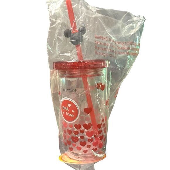 Disney Tumbler Mickey Minnie Mouse Love Hearts‎ Valentine’s Day NEW - Picture 2 of 7